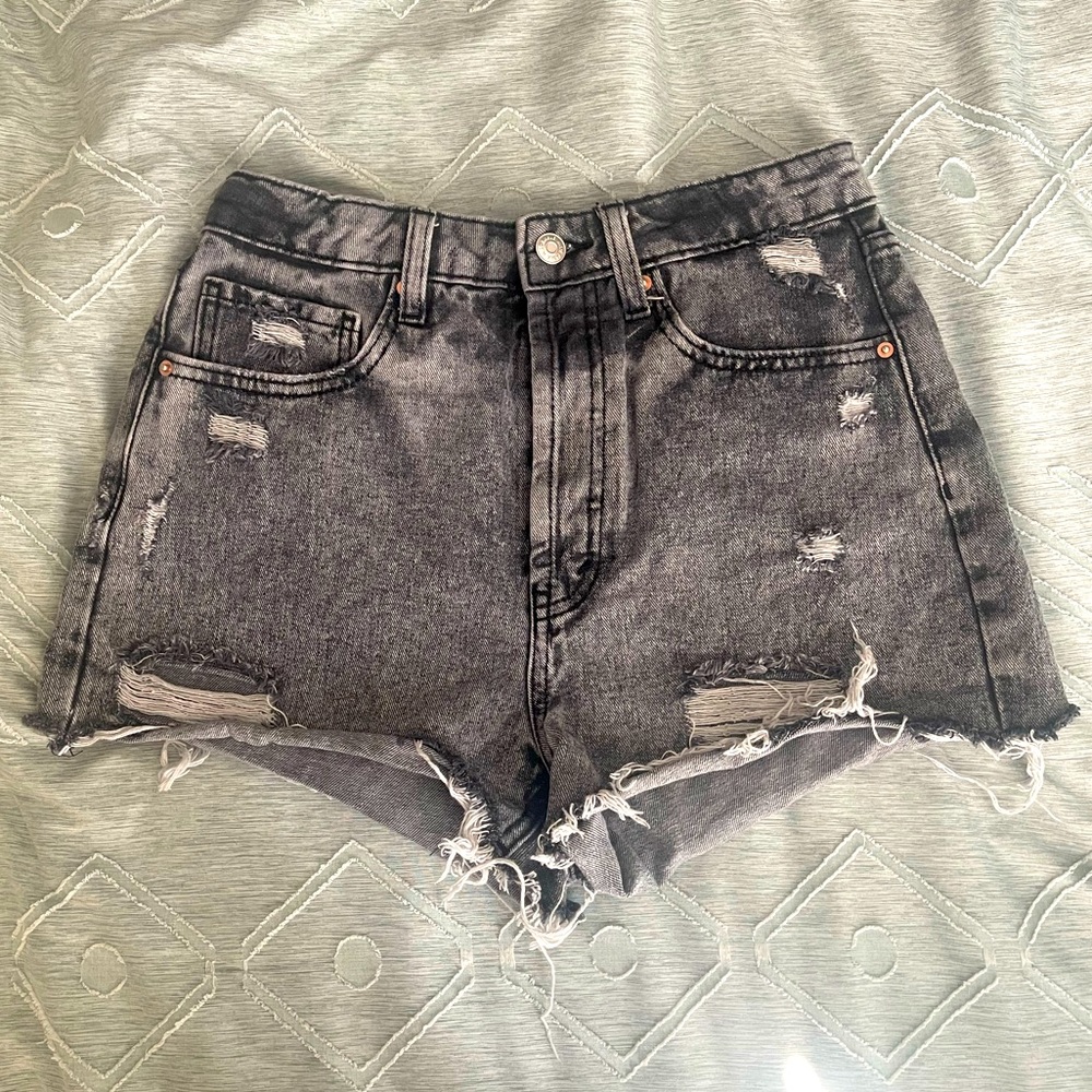 High Waisted Washed Shorts